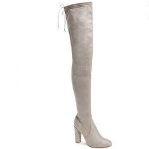 Tony Bianco | Silver Suede Over-the-Knee Boots - Size 10